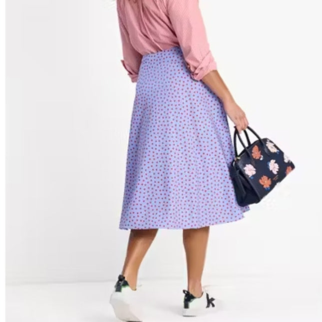 KATE SPADE Spring Time Dot Skirt NWT Midi Cosmic Zen Lavender Red Women's 12
