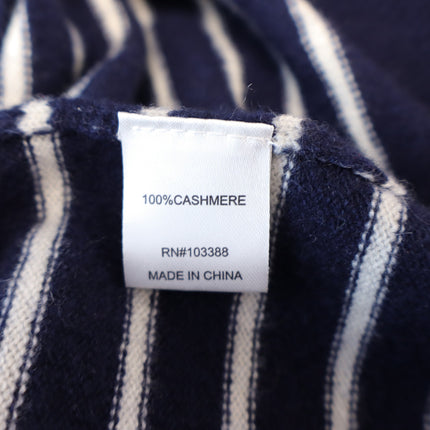 Kule Sophie Sweater 100% Cashmere Pullover Blue Stripe Crew Neck Women's S