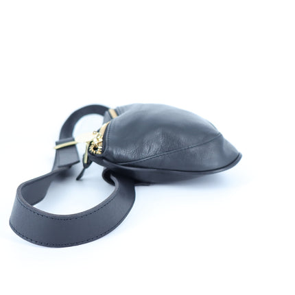 Clare V. Leather Fanny Pack Black and Gold Adjustable ORIGINAL Belt Bag