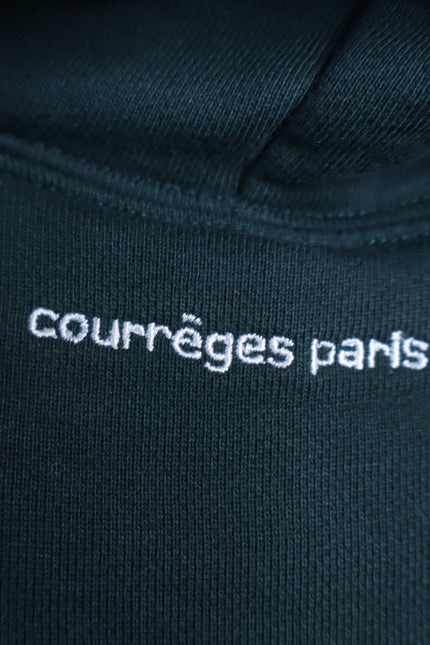 COURREGES Oversized Hoodie Dark Green Cotton and Fleece Unisex L