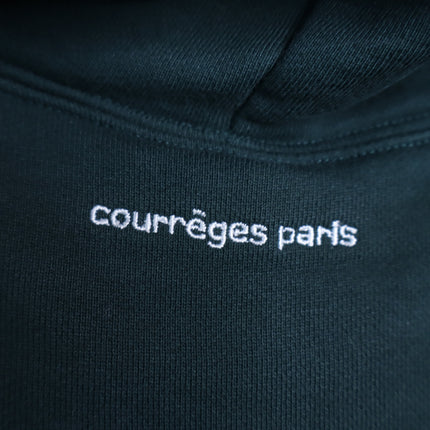 COURREGES Oversized Hoodie Dark Green Cotton and Fleece Unisex L