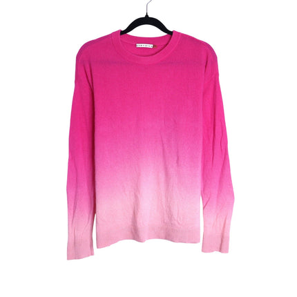 ALICE + OLIVIA Gleeson Cashmere Sweater Dip Dye Ombre Pink Long Sleeve Women's L