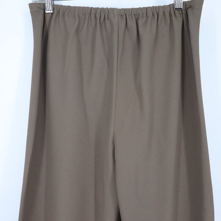 STAUD Stroll Crepe Flared Pants Truffle Brown Wide Leg Pull On Women's S