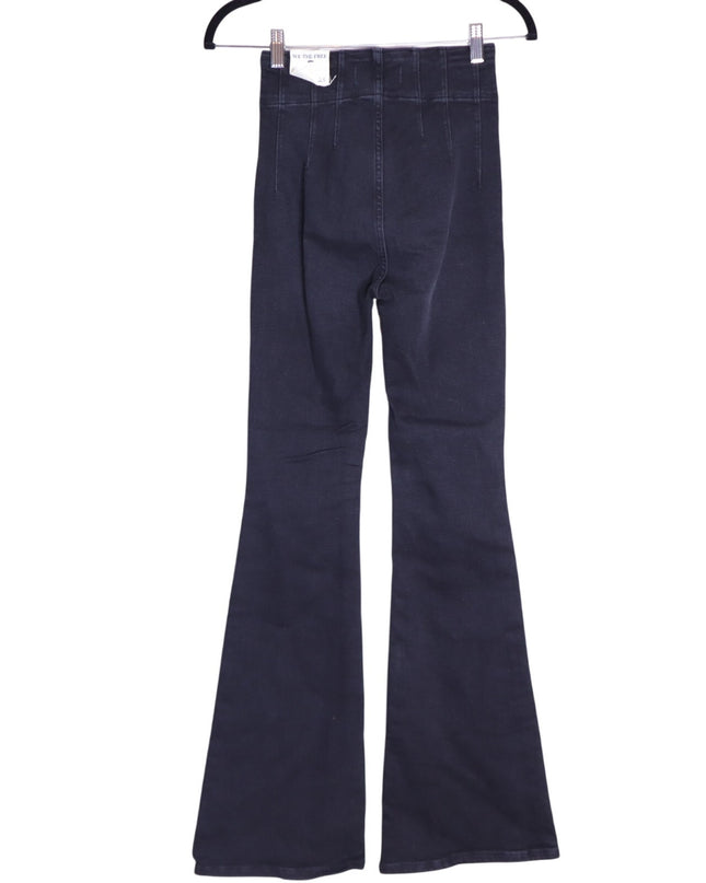 WE THE FREE NWT Jayde High Rise Jeans Flare Leg Onyx Black Zip Fly Women's 25