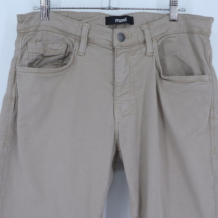 Mavi Marcus Slim Straight Leg Pants Khaki Tan Pewter Luxe Twill Men's 32/32