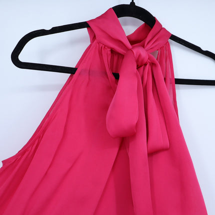 ZIMMERMANN Pink Silk Halter Blouse Tie-Neck Fuchsia Sleeveless Women's 1/US 2