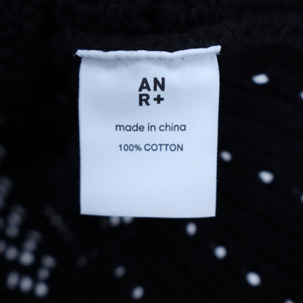 Alp n Rock Eileen Sweater Black V Neck Pointelle Knit Pullover Women's S