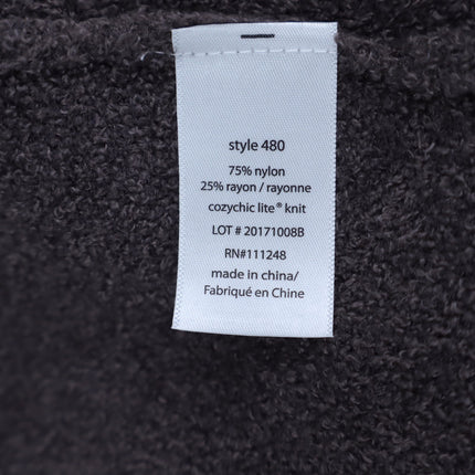 Barefoot Dreams CozyChic Lite Hooded Cardigan Brown Open Longline Women's XS/S
