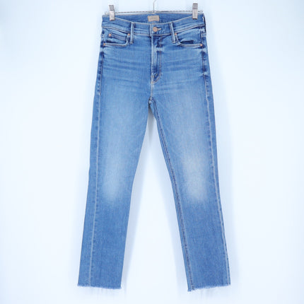 Mother The Dazzler Ankle Fray Jeans Blue Riding The Cliffside Women's 25