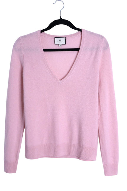 TUCKERNUCK Cashmere V Neck Sweater Soft Pink Long Sleeve Women's M