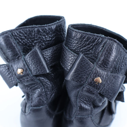 KATE SPADE Sabina Moto Ankle Boot Black Leather Double Buckle Women's 7