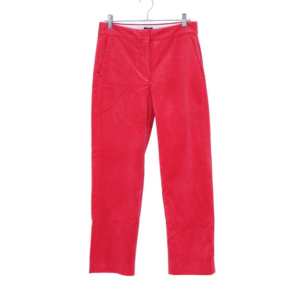 J. Crew Kate Stretch Velvet Pants Festival Red Straight Leg Zip Fly Women's 2