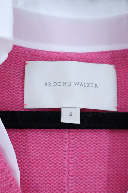 BROCHU WALKER Looker Layered V-Neck Sweater Pink Cashmere Pullover Women's S