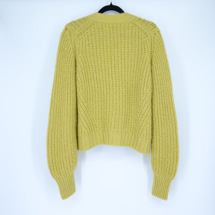 ELEVEN SIX Chunky Knit Sara Cardigan Sweater Joy Yellow Alpaca Blend Women's M/L