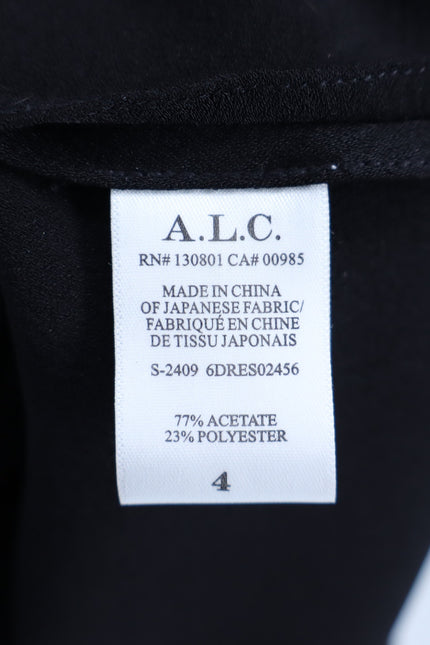 A.L.C Kay Mini Dress Black NWT Asymmetrical Skirt Long Sleeve Women's 4