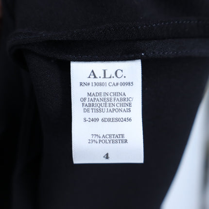 A.L.C Kay Mini Dress Black NWT Asymmetrical Skirt Long Sleeve Women's 4