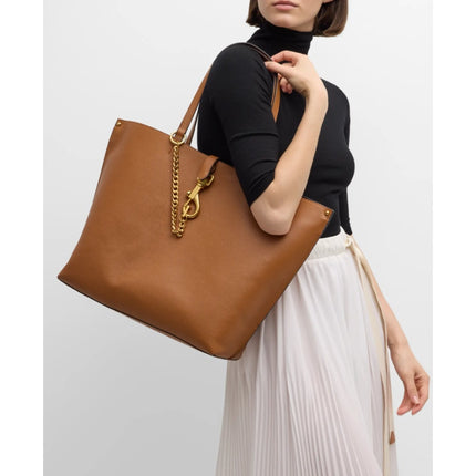 Rebecca Minkoff Megan Tote Caramello Tan Leather Antique Brass Large Bag