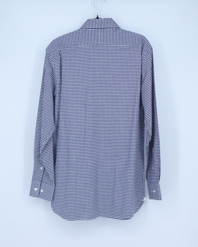 Banana Republic Slim Fit Button Up Shirt Blue White Gingham Long Sleeve Men's M
