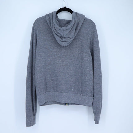 Aviator Nation 5 Stripe Zip Up Hoodie Heathered Grey Classic Fit Women's S