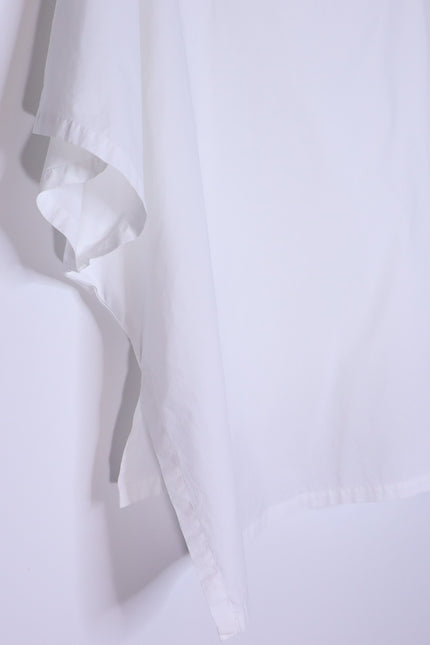 WJ MARTIN Boxy Hi-Lo Blouse White Cowl Neck Short Sleeve Women's 44/US 8