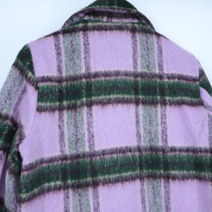 Mystree Plaid Mohair Midi Overcoat NWT Lavender Long Sleeve Women's M