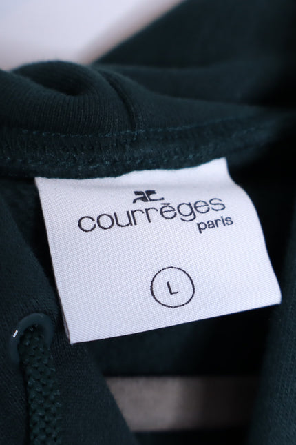 COURREGES Oversized Hoodie Dark Green Cotton and Fleece Unisex L