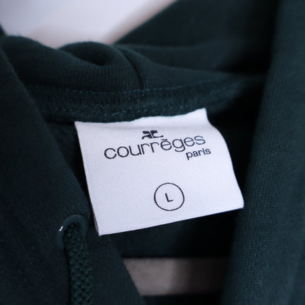 COURREGES Oversized Hoodie Dark Green Cotton and Fleece Unisex L