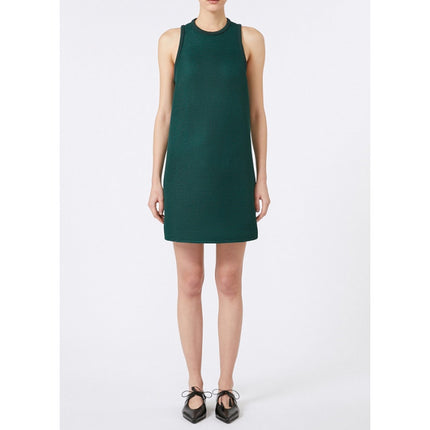 MaxMara Didone Netted Mini Dress NWT Green Sleeveless Mesh Flared Women's 10