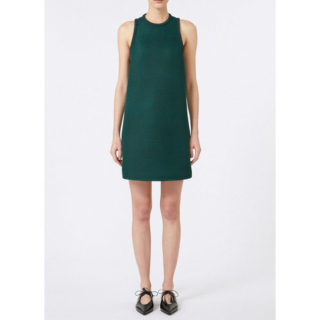 MaxMara Didone Netted Mini Dress NWT Green Sleeveless Mesh Flared Women's 10