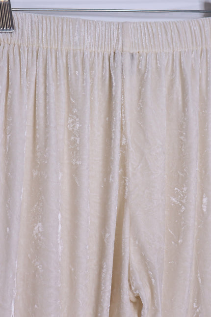 FORTE_FORTE Crush Velvet Joggers Ivory Pull On Relaxed Fit Women's 0/ US 0-2