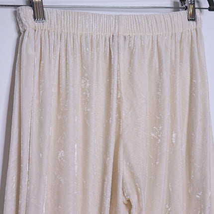 FORTE_FORTE Crush Velvet Joggers Ivory Pull On Relaxed Fit Women's 0/ US 0-2
