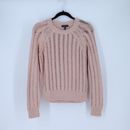 Rag & Bone Adrienne Crewneck Sweater Rose Dust Open Stitch Pullover Women's XS