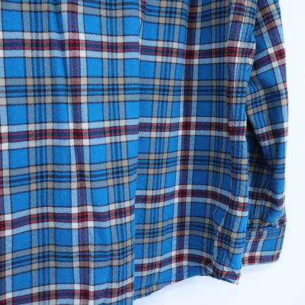 STIO Slipstone Midweight Flannel Shirt Blue Plaid Cotton Long Sleeve Men's XL