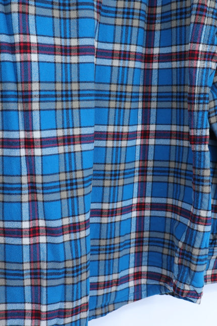 STIO Slipstone Midweight Flannel Shirt Blue Plaid Cotton Long Sleeve Men's XL