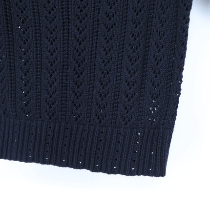 Alp n Rock Eileen Sweater Black V Neck Pointelle Knit Pullover Women's S