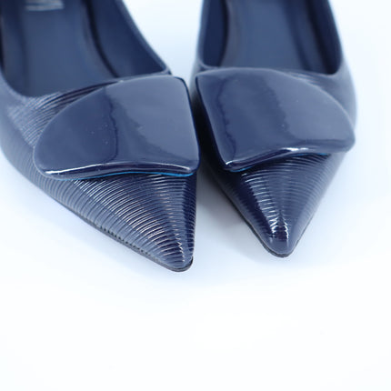 Prologue Shoes Luvi Briana Buckle Pump Navy Pointed Toe Women's 36/US 5.5