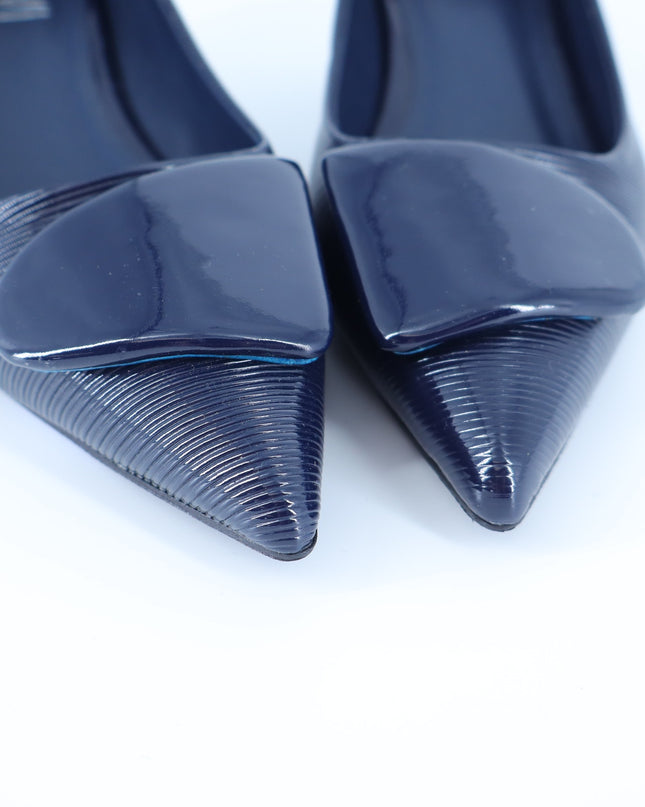 Prologue Shoes Luvi Briana Buckle Pump Navy Pointed Toe Women's 36/US 5.5