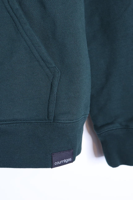 COURREGES Oversized Hoodie Dark Green Cotton and Fleece Unisex L