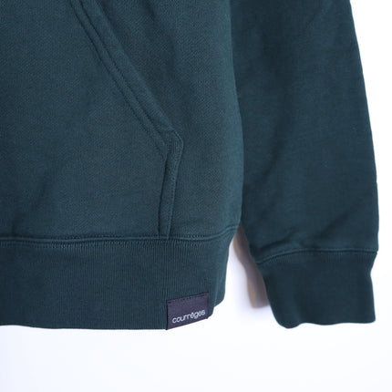 COURREGES Oversized Hoodie Dark Green Cotton and Fleece Unisex L