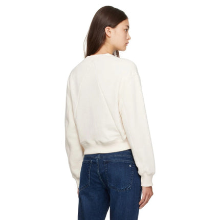 Rag & Bone Embroidered Sweatshirt Off White French Terry Boxy Pullover Women's S