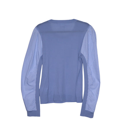 VERONICA BEARD Adler Mixed Media Sweater NWT Light Blue Merino Wool Women's XL