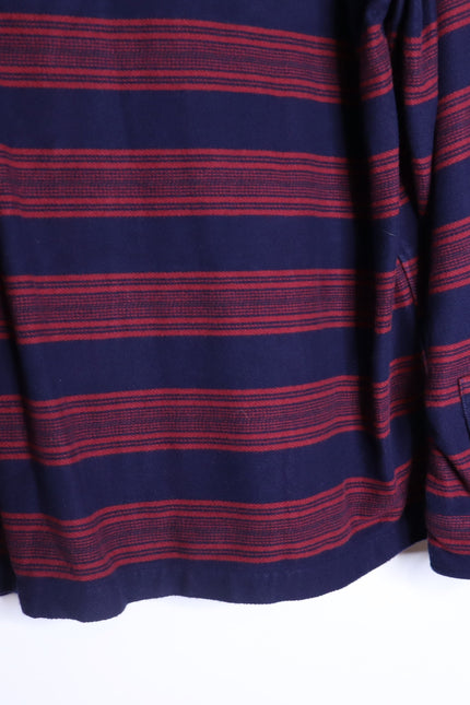 FAHERTY NWT Yukon Brushed Work Shirt Carmine Striped Red Cotton Men's XL