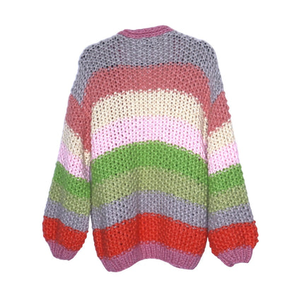 FRNCH Lobelia Cardigan NWT Pink Watermelon Oversized Chunky Knit Women's S/M