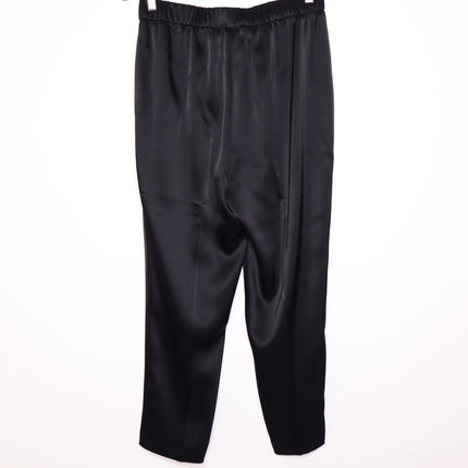 ESCADA High Waist Satin Pull On Trousers Taper Leg Ankle Black Women's 38 US 8