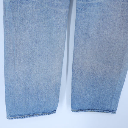 MOUSSY Tifton Wide Straight Jeans Light Blue High Rise Distressed Women's 28