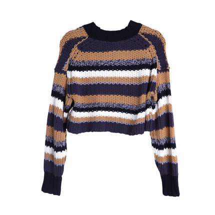 Free People Devon Sweater Sunflower Seed Combo Multicolored Stripe Women's XS