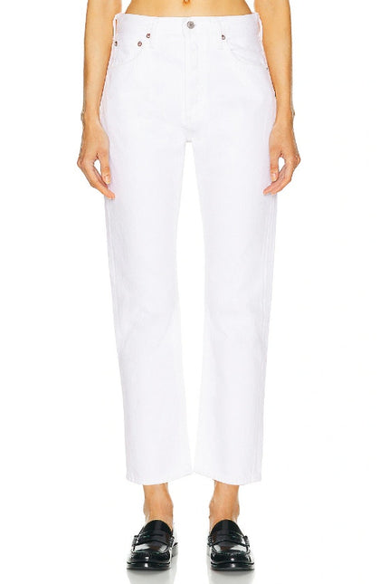 AGOLDE Parker Vintage Straight Jeans Milkshake White Low Slung Women's 24