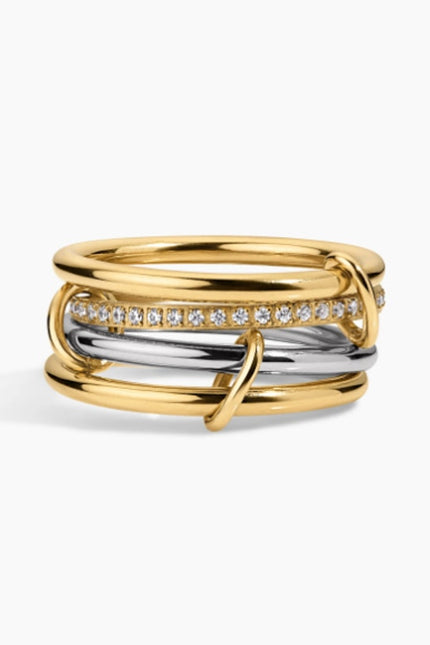 ELECTRIC PICKS Heiress 2 Tone Stacked Ring Gold and Silver Size 9