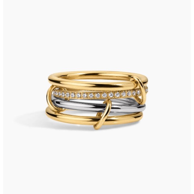 ELECTRIC PICKS Heiress 2 Tone Stacked Ring Gold and Silver Size 9