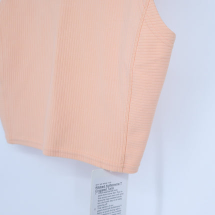Lululemon Ribbed Cropped Tank Top Peach Bellini NWT Softstreme Women's 4